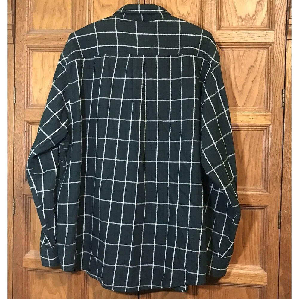 David Taylor Green Plaid Cotton Shirt Men's size XL Long Sleeve Button Down Top - Picture 8 of 11